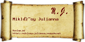Miklósy Julianna névjegykártya
